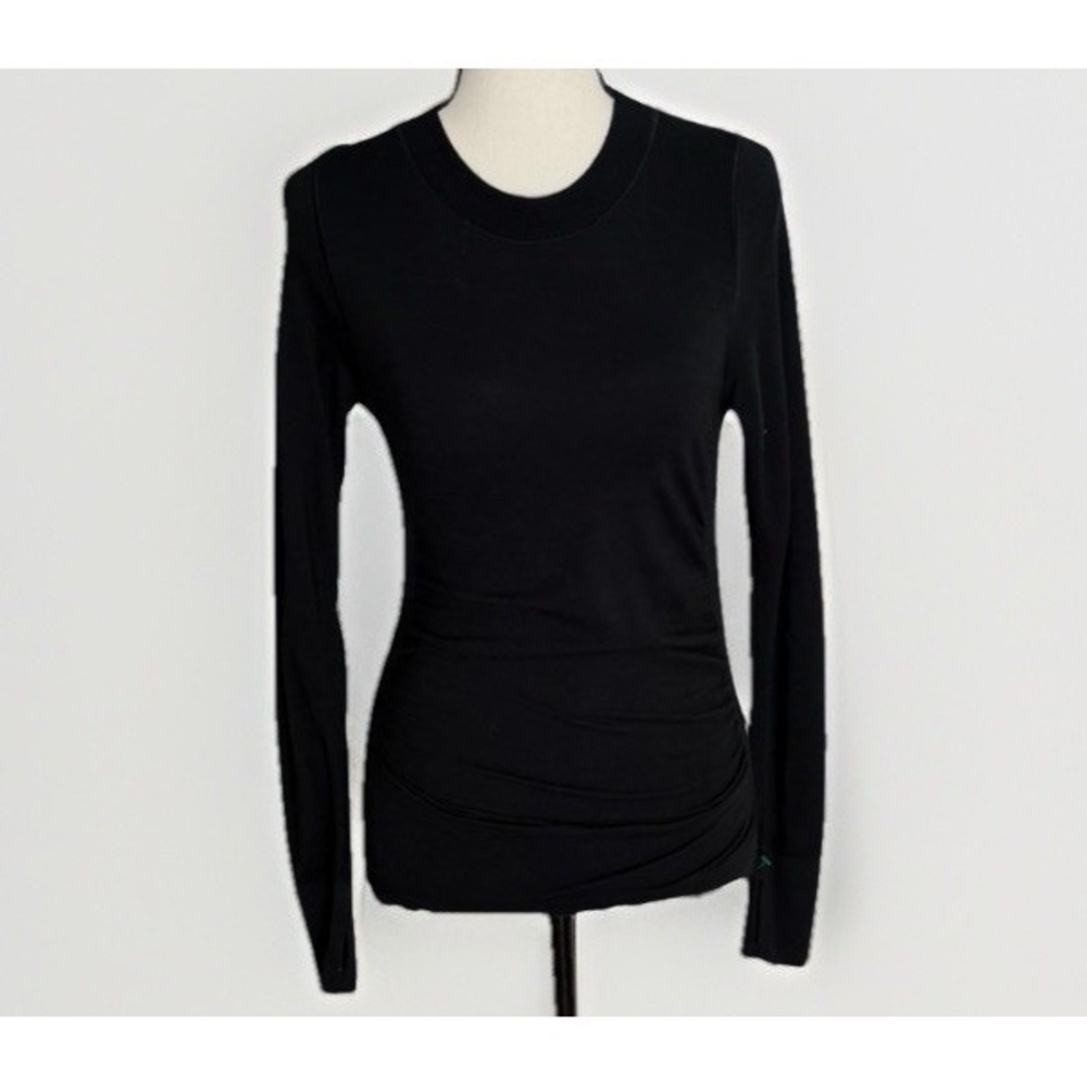 Athleta‎ Foresthill Wool Ascent Top Black Small Mesh Back - Picture 3 of 9